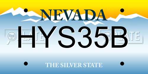 HYS35B Nevada License Plate
