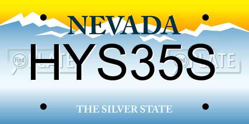 HYS35S Nevada License Plate