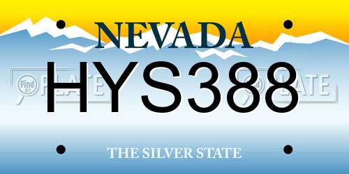 HYS388 Nevada License Plate