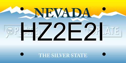 HZ2E2I Nevada License Plate