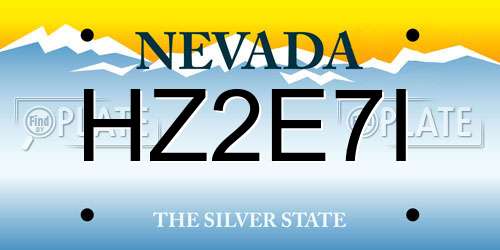 HZ2E7I Nevada License Plate