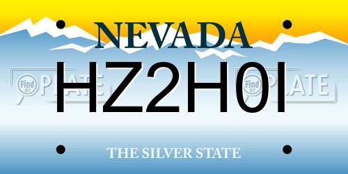 HZ2H0I Nevada License Plate
