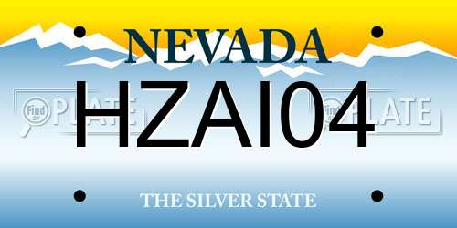 HZAI04 Nevada License Plate