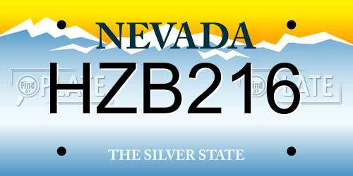 HZB216 Nevada License Plate
