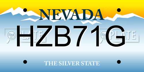 HZB71G Nevada License Plate