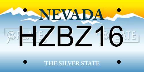HZBZ16 Nevada License Plate