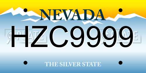 HZC9999 Nevada License Plate