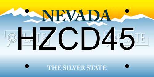 HZCD45 Nevada License Plate