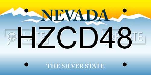 HZCD48 Nevada License Plate