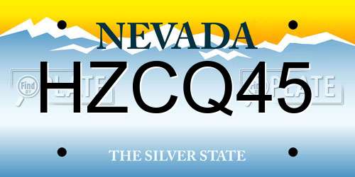 HZCQ45 Nevada License Plate