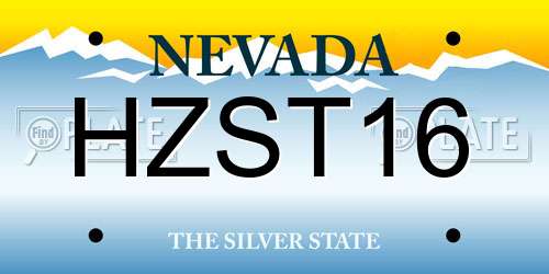 HZST16 Nevada License Plate