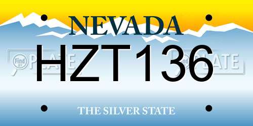 HZT136 Nevada License Plate