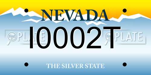 I0002T Nevada License Plate