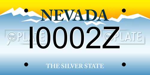 I0002Z Nevada License Plate