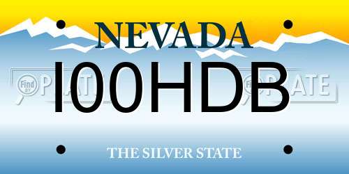 I00HDB Nevada License Plate