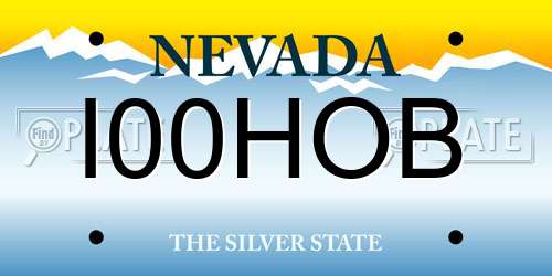 I00HOB Nevada License Plate