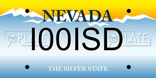 I00ISD Nevada License Plate