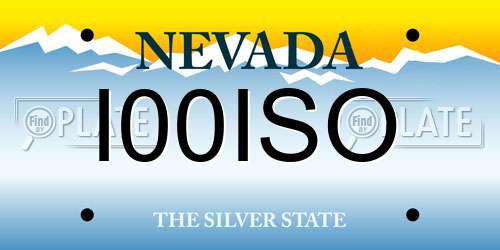 I00ISO Nevada License Plate