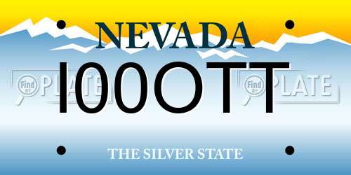 I00OTT Nevada License Plate