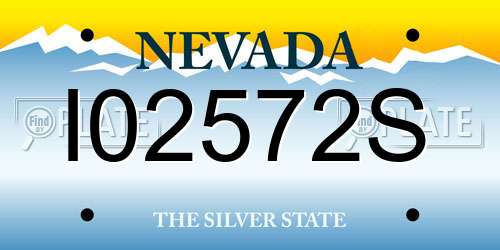 I02572S Nevada License Plate