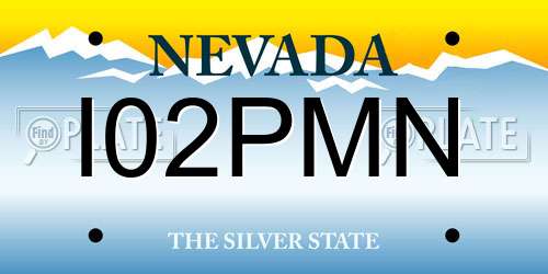 I02PMN Nevada License Plate