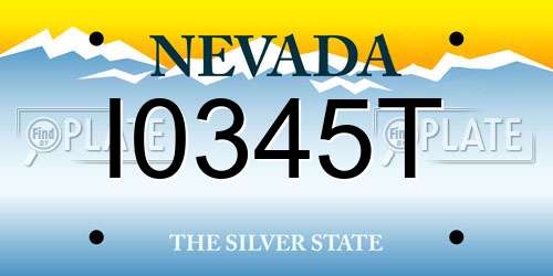 I0345T Nevada License Plate