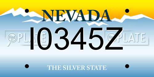 I0345Z Nevada License Plate