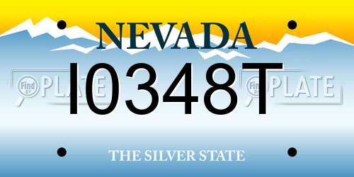 I0348T Nevada License Plate