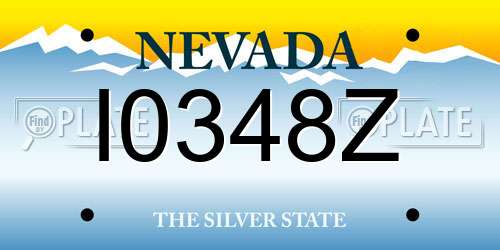 I0348Z Nevada License Plate
