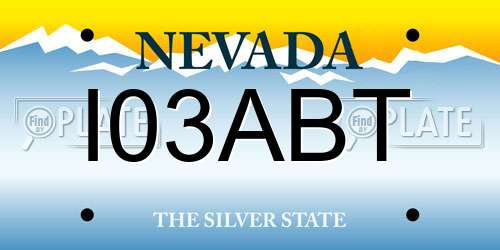 I03ABT Nevada License Plate