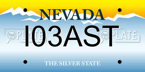 I03AST Nevada License Plate