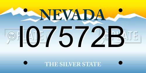 I07572B Nevada License Plate