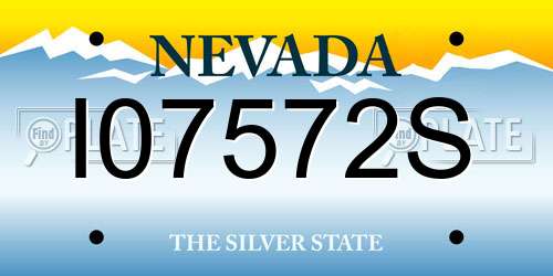I07572S Nevada License Plate