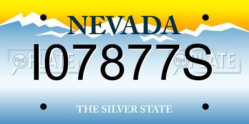 I07877S Nevada License Plate