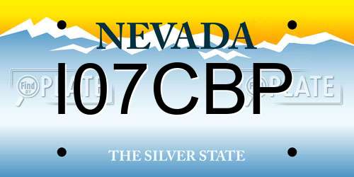 I07CBP Nevada License Plate