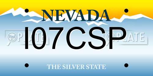 I07CSP Nevada License Plate