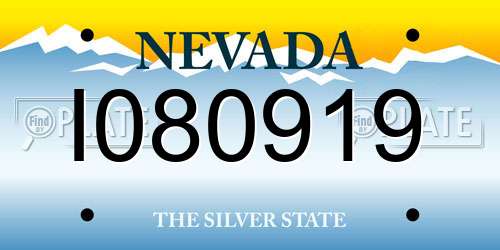 I080919 Nevada License Plate