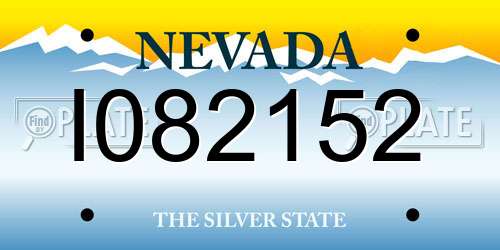 I082152 Nevada License Plate
