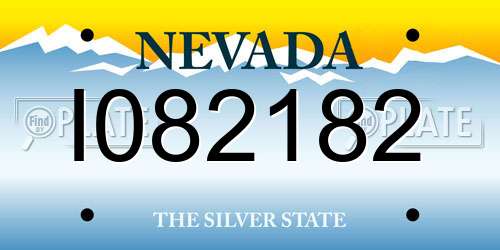 I082182 Nevada License Plate