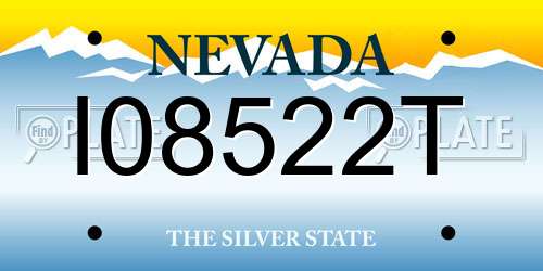 I08522T Nevada License Plate