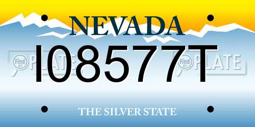 I08577T Nevada License Plate