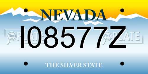 I08577Z Nevada License Plate