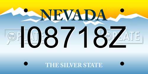 I08718Z Nevada License Plate