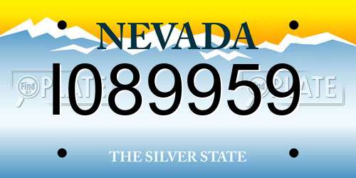 I089959 Nevada License Plate