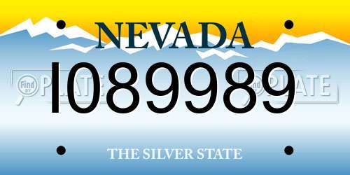 I089989 Nevada License Plate