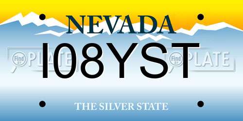 I08YST Nevada License Plate