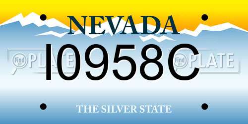 I0958C Nevada License Plate