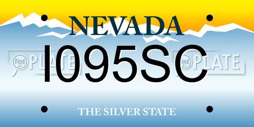 I095SC Nevada License Plate