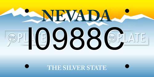 I0988C Nevada License Plate