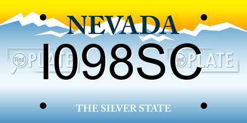 I098SC Nevada License Plate
